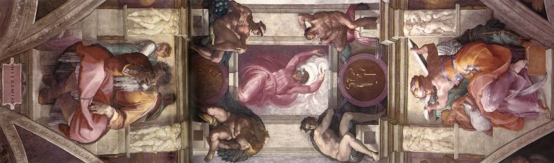 파일:Michelangelo - Sistine Chapel ceiling - 1st bay.jpg